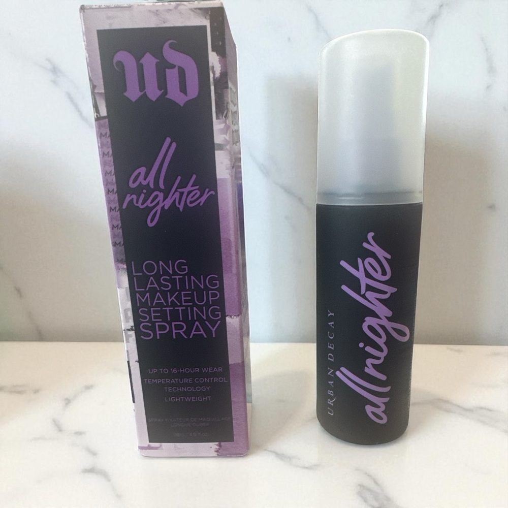 Urban Decay all nighter makeup setting spray- New in box. Retails $34.00